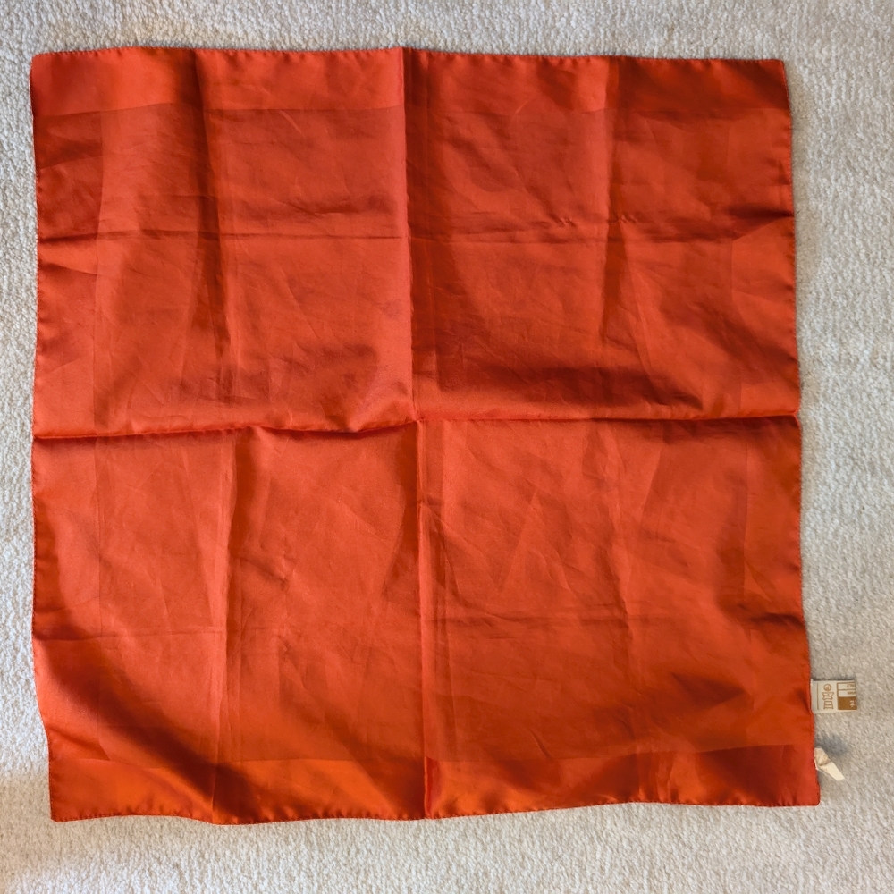 Vintage Texture Bandana Scarf Orange Polyester Italy